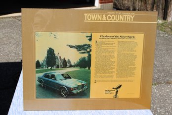 Town And Country Rolls Royce Laminated Ad - Dealership Showroom