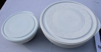 2 Vtg Pampered Chef Freezer Bowls 3 Cup & 3 Quart