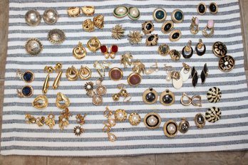 GOLDTONE CLIP ON EARRING LOT