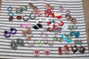 MULTI COLORED CLIP ON EARRING LOT
