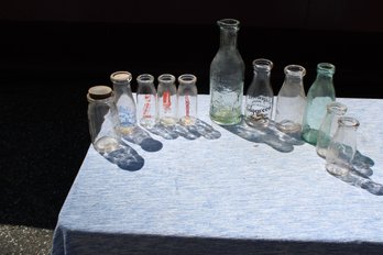 VINTAGE MILK BOTTLE LOT - 12