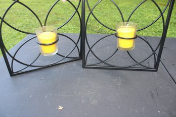 2 METAL WALL VOTIVE CANDLE HOLDERS