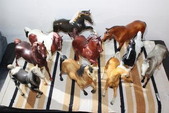 VINTAGE HARD PLASTIC HORSE LOT