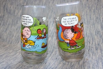 Vintage Charlie Brown Camp Snoopy McDonalds Glasses