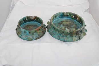 2 Ceramic Ashtrays