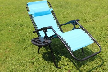 New Unbranded Aqua Blue Zero Gravity Lounge Chair And Cup Holder