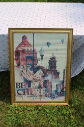 Framed Belle Chere Asheville NC Balloon Festival Poster Print