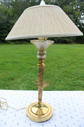 Tall Glass & Metal Table Lamp