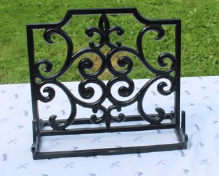 Cast Iron Metal Cookbook Stand Book Display