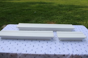 3 White Floating Wall Shelves