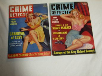 2 VINTAGE CRIME DETECTIVE MAGAZINES