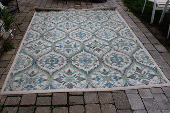 6'.7' X 9'.3' Aqua Claremont Area Rug