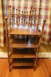 Vintage Antique Stick & Ball 4 Tier Bamboo Shelf Stand