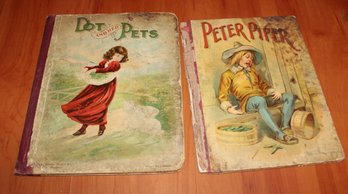 2 ANTIQUE CHILDREN'S BOOKS PETER PETER  - DOT & HER PETS