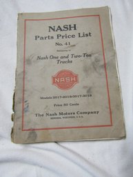 Nash One & Two Ton Truck Parts List