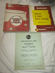 3 Vintage Studebaker Parts List Catalogs