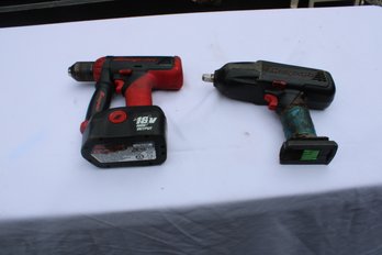 2 Snap On Battery Operated Drills