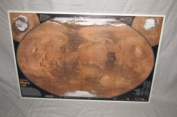 Mounted National Geographic 2001 Mars Poster Map 20' X 31'