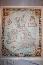 Mounted National Geographic Map Of The British Isles Shakespeare's Britian 18' X 24'