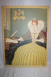 Mounted Milo Winter 'Queen Elizabeth I' Muragraph Print 26' X 35'