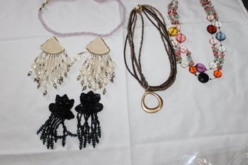 Beaded Pierced Earrings And Necklaces