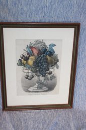 19x16 Currier & Ives Fruit Vase Print