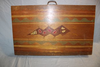 One Of  A Kind  Handpainted Wooden Hinged Box 18' X 29'