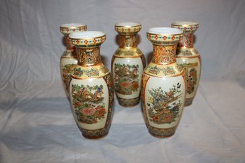 5 Asian Chinese Themed  8' Jar Vases