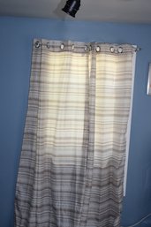 Pair Of 81' L X 35' Wide Curtains Panels - Brown Striped