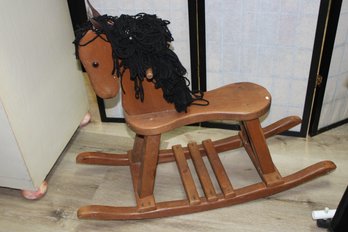 WOOD WOODEN ROCKING HORSE