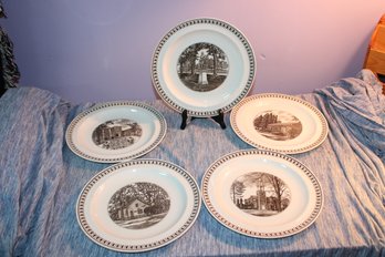 5 VINTAGE WEDGEWOOD HAMILTON COLLEGE PLATES