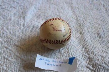 Signed Baseball Allen, Sterns, Parker