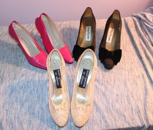 3 PAIRS OF DESIGNER HIGH HEEL SHOES SIZE 5-6