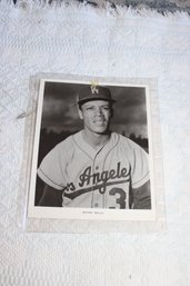 Maury Wills B&W Photo Los Angeles Dodgers