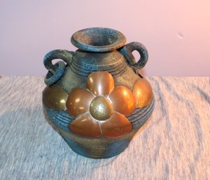 BLUE MEXICAN POTTERY VASE