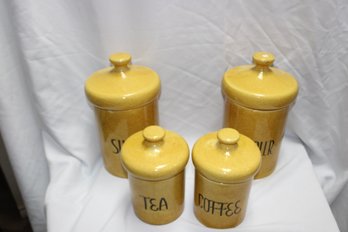 VINTAGE YELLOW CANISTERS BY HOLIDAY DESIGNS