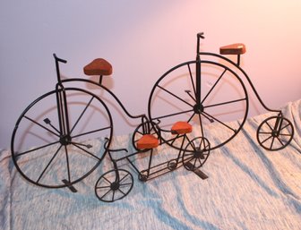 Small Decorative Metal & Wood Bicycles