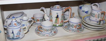 17 PIECE QUIMPER TEA SET