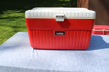 Red & White Thermos Cooler