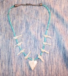 Native American Turquoise Bird  Fetish Necklace