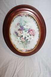 Framed Lena Liu's Floral ' Everlasting' Cameo Plate