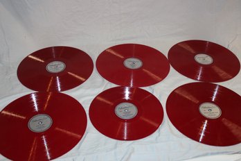 6 Vintage Red Silvertone Records