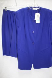 Nwt Vintage Elisabeth Petites 2pc Skirt Blazer Set Size 14P