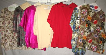 Lot Of 6 Womens Short Sleeve Shirts Blouses