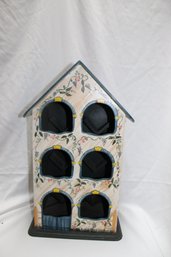 HAND PAINTED BIRDHOUSE WINE HOLDER