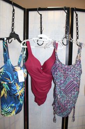 COLLECTION OF WOMENS BATHING SUITS LARGE