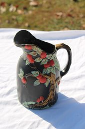 BLACK VASE TREE MOTIF MADE IN ENGLAND