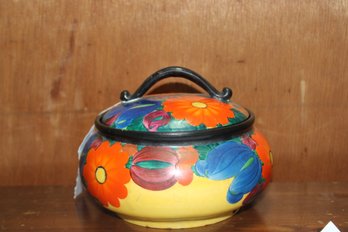 Czech Lidded Bowl Floral Design