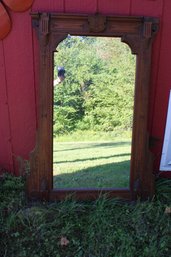 Large Vintage Wood Framed Wall Mirror