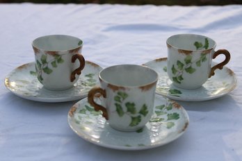 Limoges CFM GDM France Tea Cups And Saucers